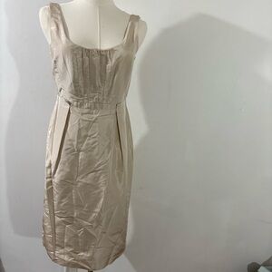 J. Crew 100% Silk Ivory Clementine Dress Sz 2 Sleeveless Bridal Cocktail Wedding